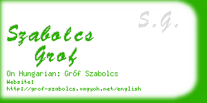 szabolcs grof business card