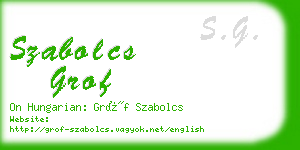 szabolcs grof business card